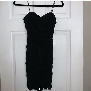 Princess polly black ruched mini dress